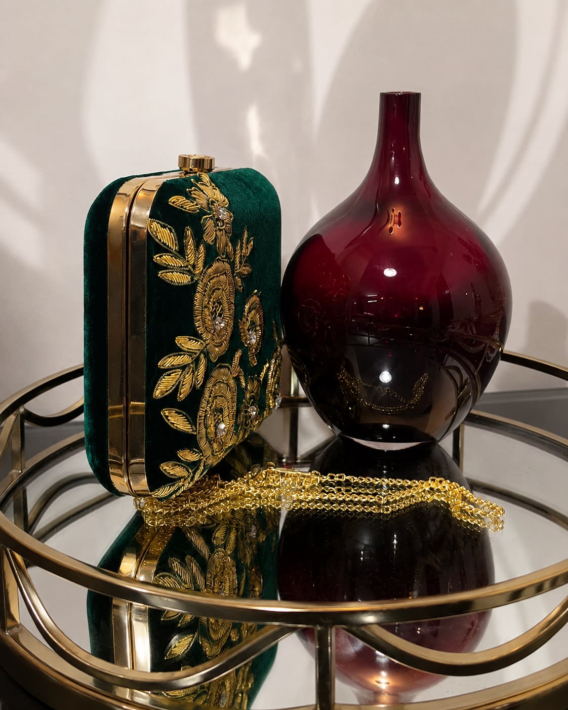 Rosalia Emerald Clutch