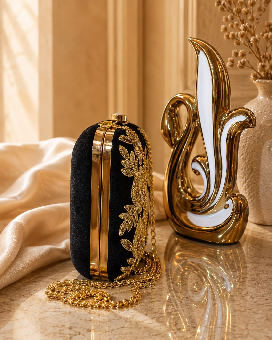Rosa Nera Velvet Clutch