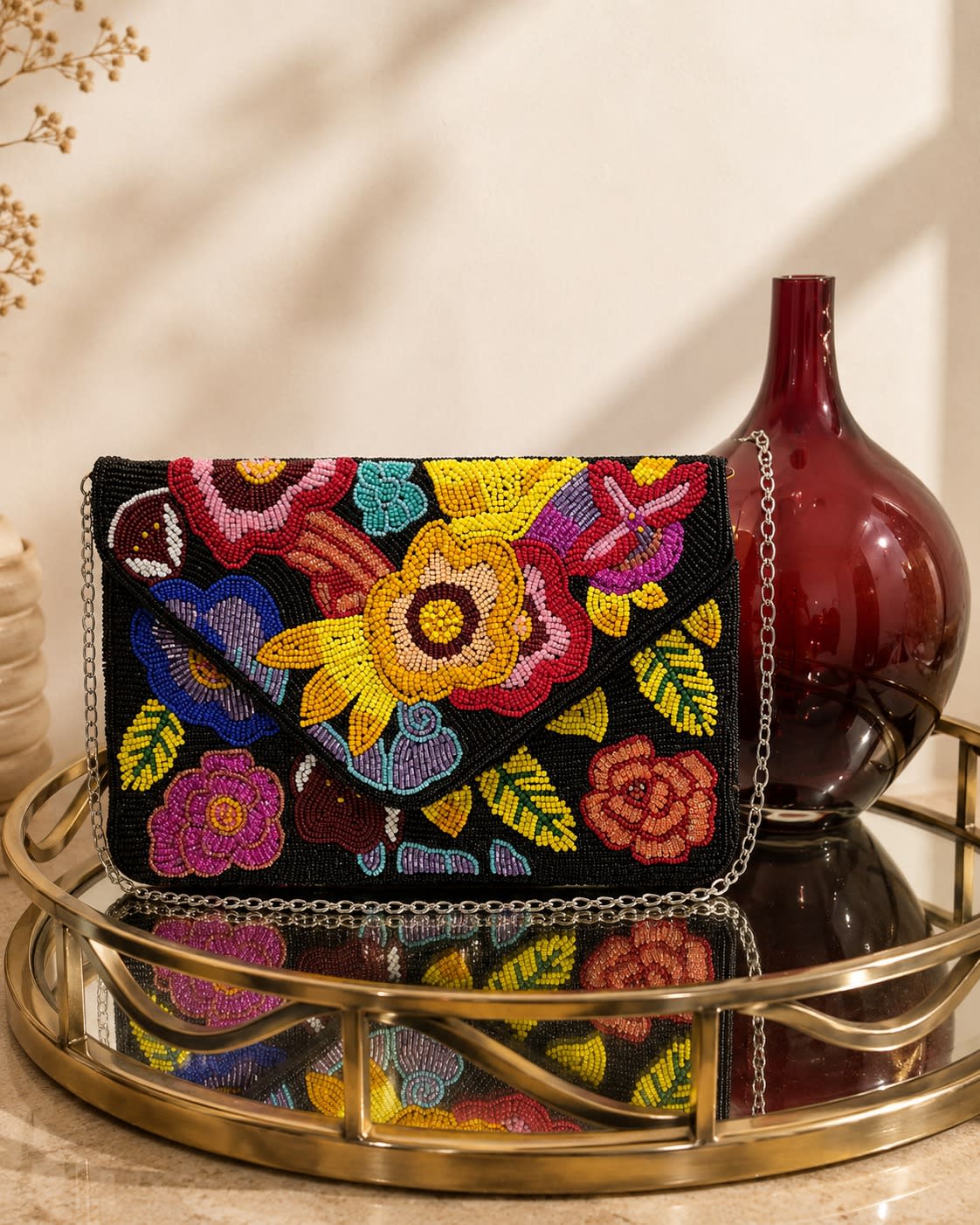 Fiore Noir Envelope Clutch